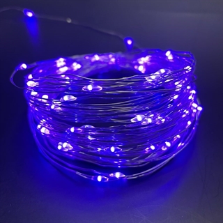 LED kobberlyskæde med fjernbetjening – lilla lys